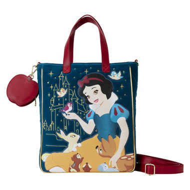 Loungefly Disney Snow White Classic Apple Quilted Velvet Tote Bag with Coin Bag