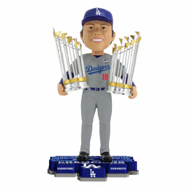 Yoshinobu Yamamoto Los Angeles Dodgers Back-to-Back World Series Champions Bobblehead