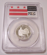 2009 S Silver District of Columbia Quarter Proof PR70 DCAM PCGS Flag Label
