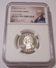 1998  S Silver Washington Quarter Proof PR70 UC NGC Portrait Label