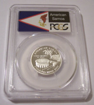 2009 S Silver American Samoa Territories Quarter Proof PR70 DCAM PCGS Flag Label