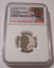 2018  S Jefferson Nickel Reverse Proof PF70 NGC First Releases Trolley Label