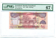 Somaliland 2015 1000 Shillings Bank Note Superb Gem Unc 67 EPQ PMG