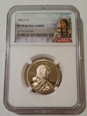 2002 S Native American Dollar Proof PF70 UC NGC Sacagawea Label