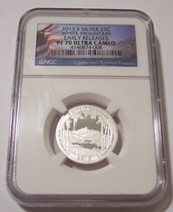 2013 S Silver White Mountain NP Quarter Proof PF70 UC NGC Early Releases