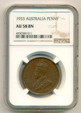 Australia George V 1933 Penny AU58 BN NGC