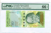 Venezuela 2015 50 Bolivares Bank Note Gem Unc 66 EPQ PMG