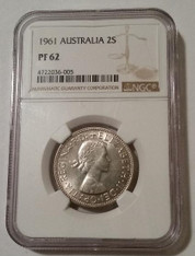 Australia Elizabeth II 1961 Silver Florin (2 Shillings) Proof PF62 NGC Low Mintage