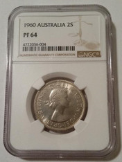Australia Elizabeth II 1960 Silver Florin (2 Shillings) Proof PF64 NGC Low Mintage