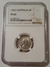 Australia Elizabeth II 1960 Silver 6 Pence Proof PF65 NGC Low Mintage