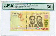 Burundi 2015 10,000 Francs Bank Note Gem Unc 66 EPQ PMG