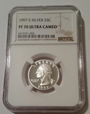1997 S Silver Washington Quarter Proof PF70 UC NGC