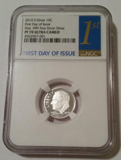 2019 S Silver Roosevelt Dime Proof PF70 UC NGC First Day of Issue
