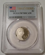 2016 S Jefferson Nickel Proof PR70 DCAM PCGS First Strike