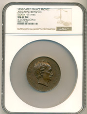 France 1870 Dated Bronze Medal Augustin Grosselin by Trotin MS62 BN NGC