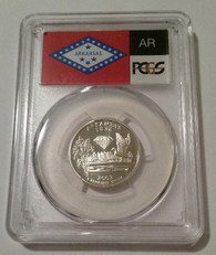 2003 S Silver Arkansas State Quarter Proof PR70 DCAM PCGS Flag Label