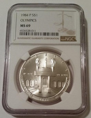 1984 P Olympics Commemorative Silver Dollar MS69 NGC