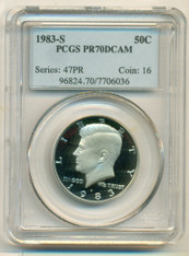 1983 S Kennedy Half Dollar 50 Cents PR70 DCAM PCGS