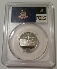 2007 S Silver Utah State Quarter Proof PR69 DCAM PCGS Flag Label