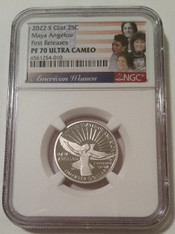 2022 S Clad Maya Angelou Quarter Proof PF70 UC NGC First Releases Flag Label