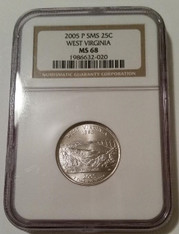 2005 P West Virginia State Quarter SMS MS68 NGC