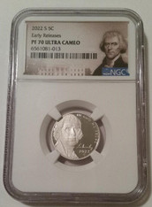 2022 S Jefferson Nickel Proof PF70 UC NGC Early Releases Portrait Label