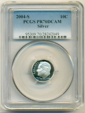 2004 S Silver Roosevelt Dime Proof PR70 DCAM PCGS