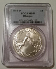 1988 Olympic Commemorative Silver Dollar MS69 PCGS