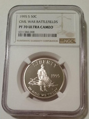 1995 S Civil War Battlefields Commemorative Half Dollar Proof PF70 UC NGC