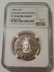 1989 S Congress Bicentennial Commemorative Half Dollar Proof PF70 UC NGC