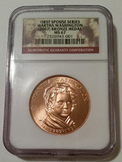 2007 Martha Washington First Spouse Bronze Medal MS67 NGC