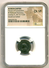 Roman Empire Licinius II AD 317-324 BI Reduced Nummus as Caesar Ch VF NGC