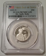 2022 S Clad Dr Sally Ride Quarter Proof PR70 DCAM PCGS First Day of Issue