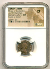 Roman Empire Licinius II AD 317-324 AE3 Nummus as Caesar XF NGC