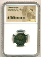 Roman Empire Salonina AD 254-268 BI Double Denarius AU NGC