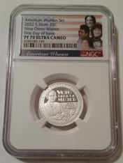 2022 S Silver Nina Otero-Warren Quarter Proof PF70 UC NGC FDI Flag Label