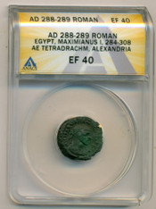 Roman Empire Egypt Maximianus I AD 284-308 AE Tetradrachm Alexandria Mint XF40 ANACS