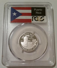 2009 S Silver Puerto Rico Territories Quarter Proof PR70 DCAM PCGS Flag Label