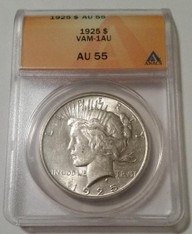 1925 Peace Silver Dollar VAM-1AU R5 AU55 ANACS