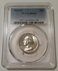 1964 D Washington Quarter MS64 PCGS