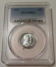 1943 Lincoln Wheat Steel Cent MS65 PCGS