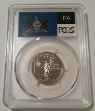 1999 S Clad Pennsylvania State Quarter Proof PR70 DCAM PCGS Flag Label