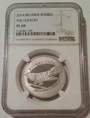 Belarus 2014 Rouble The Cuckoo PL69 NGC Low Mintage