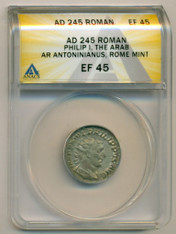 Roman Empire Philip I AD 245 AR Antoninianus XF45 ANACS
