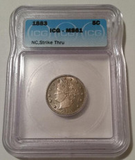 1883 Liberty Nickel No Cents - Struck Thru MS61 ICG