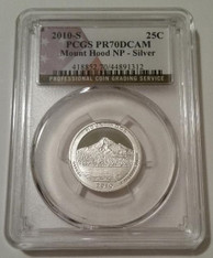 2010 S Silver Mount Hood NP Quarter Proof PR70 DCAM PCGS Flag Label