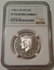 1998 S Silver Kennedy Half Dollar Proof PF70 UC NGC