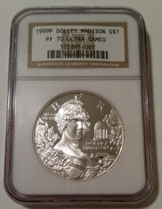 1999 P Dolley Madison Commemorative Silver Dollar Proof PF70 UC NGC