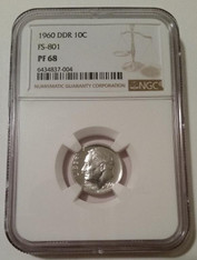 1960 Roosevelt Dime DDR Variety FS-801 Proof PF68 NGC