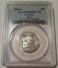 2006 S Silver Nevada State Quarter Proof PR69 DCAM PCGS Blue Label